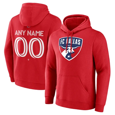 Men's Red FC Dallas Custom Team Authentic Pullover Hoodie