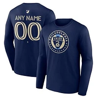 Men's Navy Philadelphia Union Custom Team Authentic Long Sleeve T-Shirt