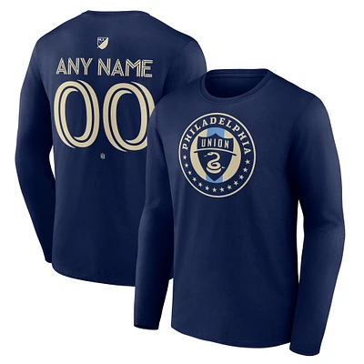 Men's Navy Philadelphia Union Custom Team Authentic Long Sleeve T-Shirt
