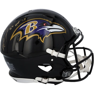 Ray Lewis Baltimore Ravens Autographed Riddell Speed Authentic Helmet with "HOF 18" Inscription