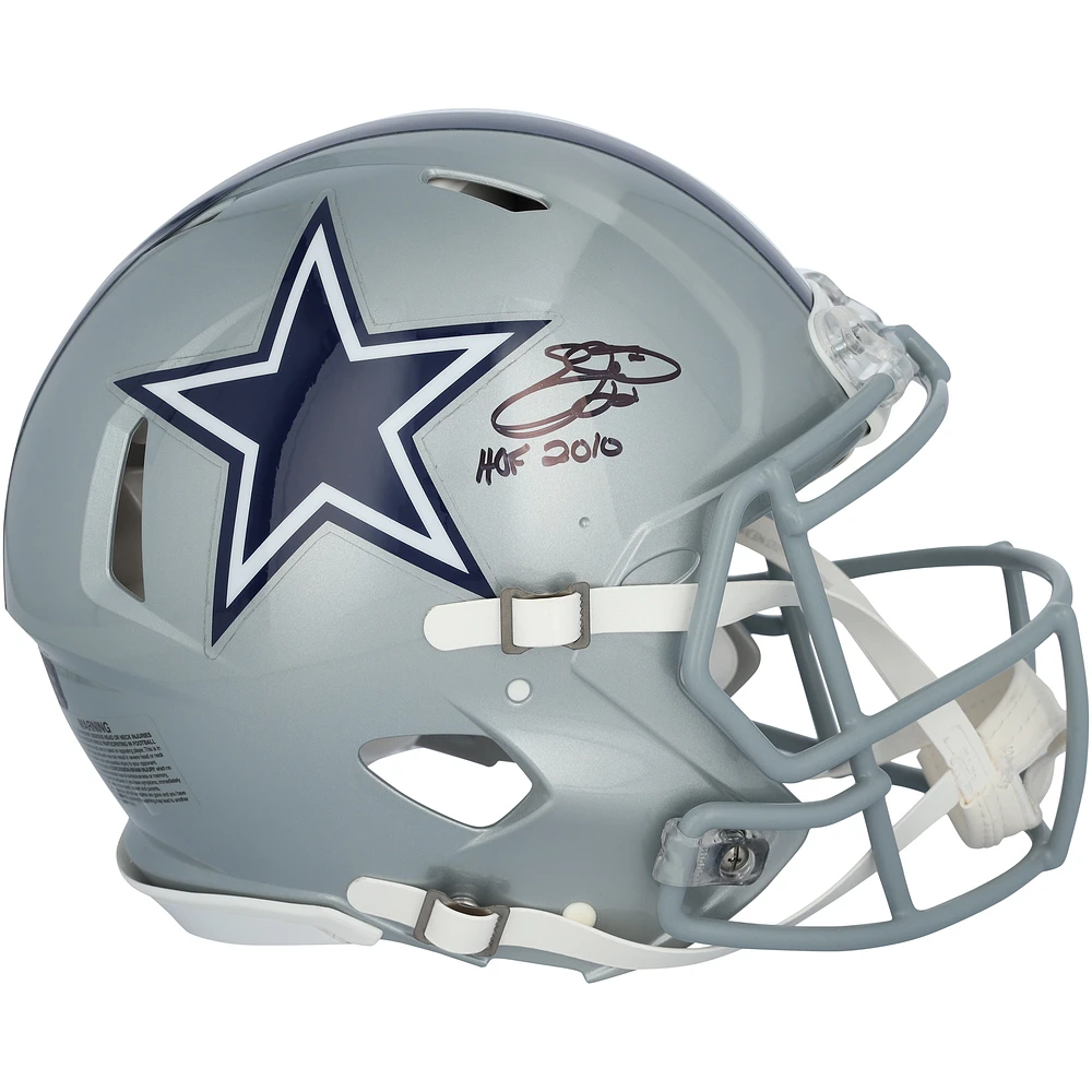 Emmitt Smith Dallas Cowboys Autographed Riddell Speed Authentic Helmet with "HOF 2010" Inscription