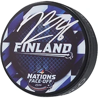 Mikko Rantanen Colorado Avalanche Autographed Team Finland 4 Nations Face-Off Hockey Puck