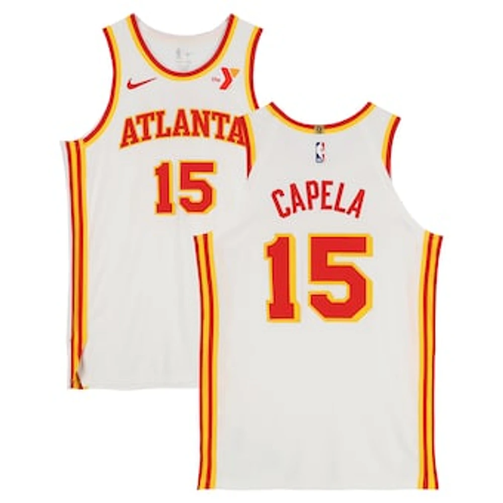 Clint Capela Atlanta Hawks Game-Used #15 White Nike Jersey vs. Phoenix Suns on January 9, 2025 - Size 52+4