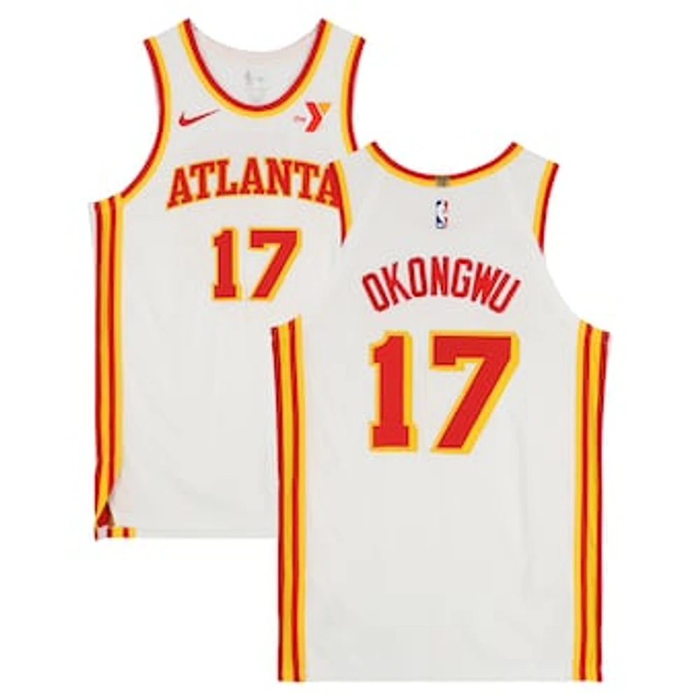 Onyeka Okongwu Atlanta Hawks Game-Used #17 White Nike Jersey vs. Phoenix Suns on January 9, 2025 - Size 50+4