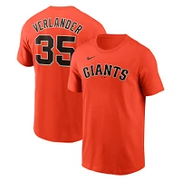 Men's Nike Justin Verlander Orange San Francisco Giants Fuse Name & Number T-Shirt