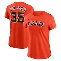 Women's Nike Justin Verlander Orange San Francisco Giants Fuse Name & Number T-Shirt
