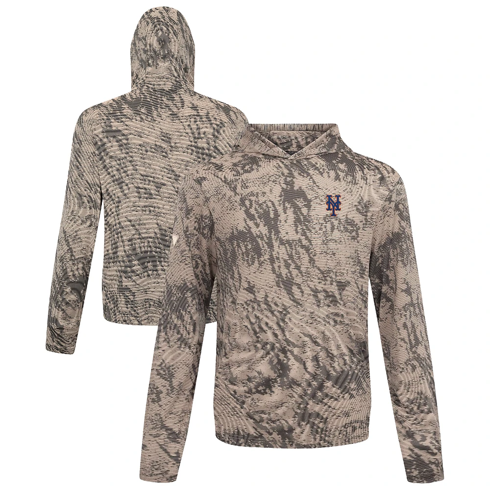 Men's Levelwear Tan New York Mets Insignia Lightweight Long Sleeve Hooded T-Shirt
