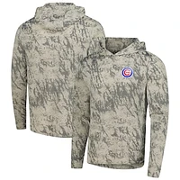 Men's Levelwear  Tan Chicago Cubs Insignia Lightweight Long Sleeve Hooded T-Shirt