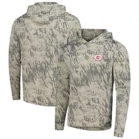 Men's Levelwear  Tan Cincinnati Reds Insignia Lightweight Long Sleeve Hooded T-Shirt