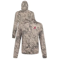 Men's Levelwear  Tan Atlanta Braves Insignia Lightweight Long Sleeve Hooded T-Shirt