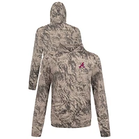 Men's Levelwear  Tan Atlanta Braves Insignia Lightweight Long Sleeve Hooded T-Shirt