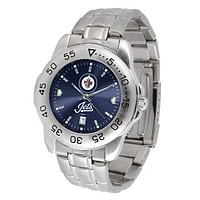 Silver Winnipeg Jets Stainless Steel Clutch Watch