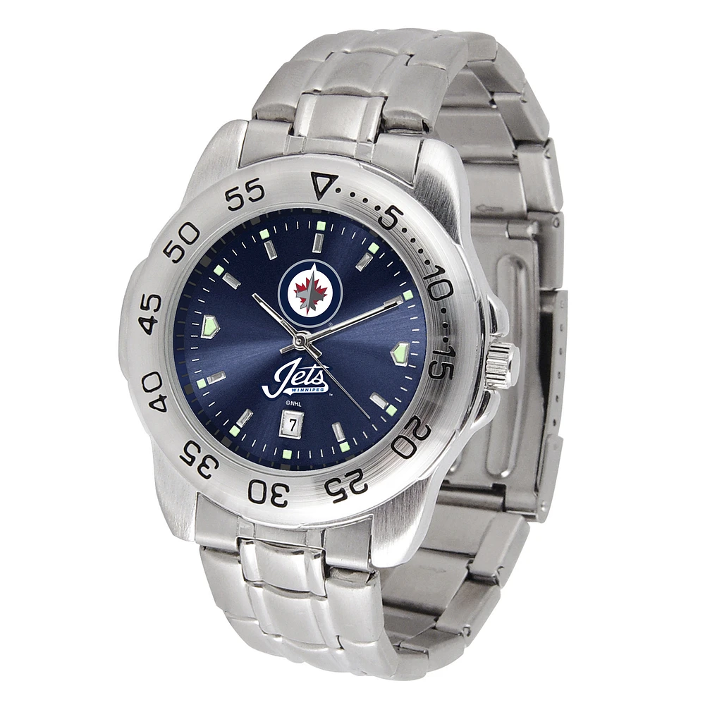 Silver Winnipeg Jets Stainless Steel Clutch Watch