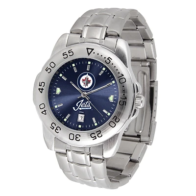 Silver Winnipeg Jets Stainless Steel Clutch Watch