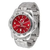 Silver New Jersey Devils Stainless Steel Clutch Watch