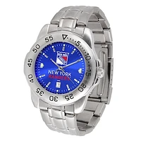 Silver New York Rangers Stainless Steel Clutch Watch