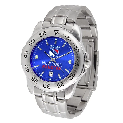 Silver New York Rangers Stainless Steel Clutch Watch
