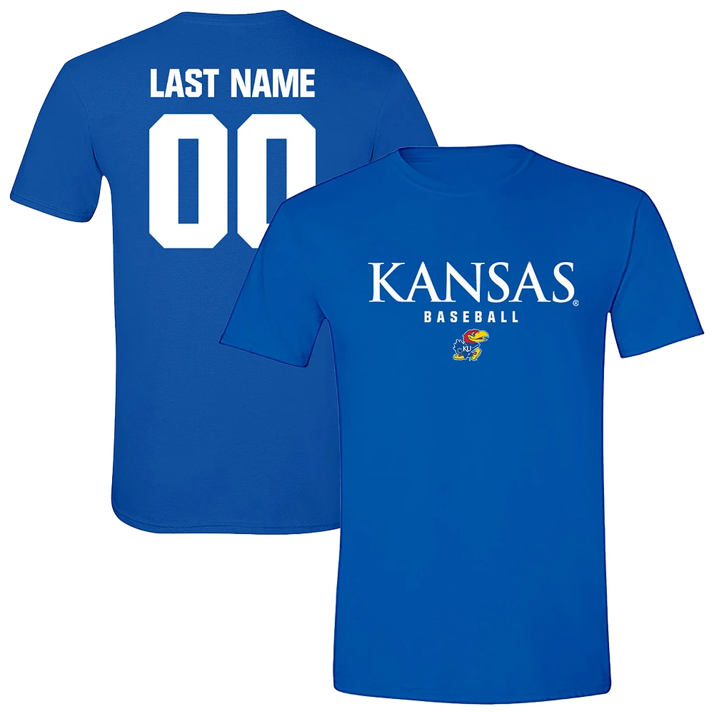 Unisex Royal Kansas Jayhawks Baseball NIL Pick-A-Player T-Shirt