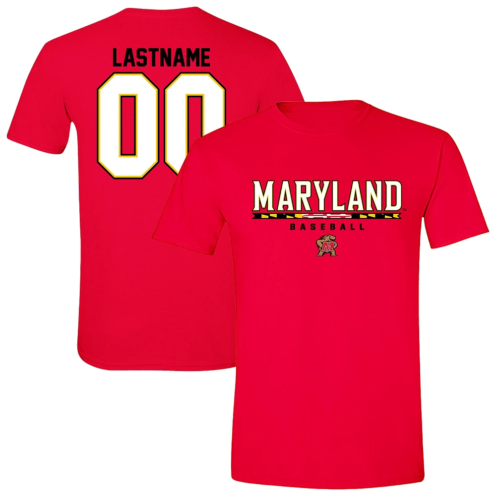 Unisex Red Maryland Terrapins Baseball NIL Pick-A-Player T-Shirt
