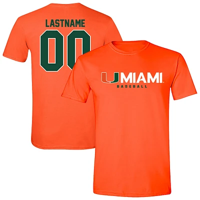 Unisex  Orange Miami Hurricanes Baseball NIL Pick-A-Player T-Shirt