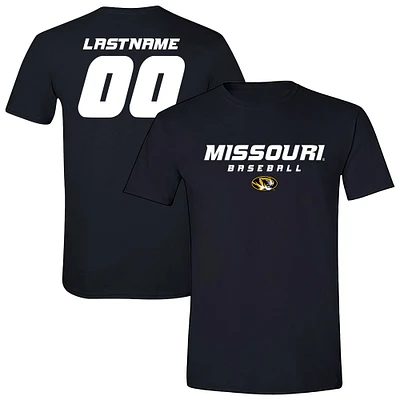 Unisex  Black Missouri Tigers Baseball NIL Pick-A-Player T-Shirt