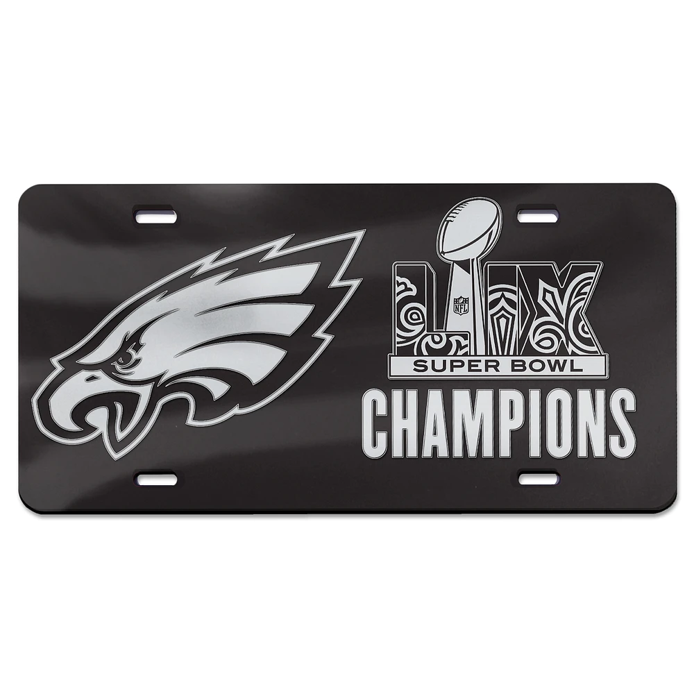 WinCraft Philadelphia Eagles Super Bowl LIX Champions Blackout Laser-Cut Acrylic License Plate