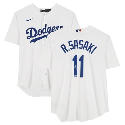 Rōki Sasaki Los Angeles Dodgers Autographed White Nike Replica Jersey