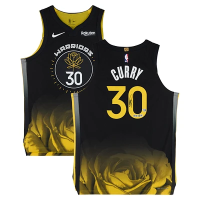Stephen Curry Golden State Warriors Autographed Black Nike City Edition Authentic Jersey - BAS