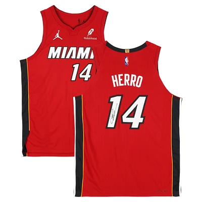 Tyler Herro Miami Heat Autographed Red Jordan Brand Statement Edition Authentic Jersey