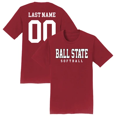 Unisex  Cardinal Ball State Cardinals NIL Pick-A-Player Softball Shirsey T-Shirt