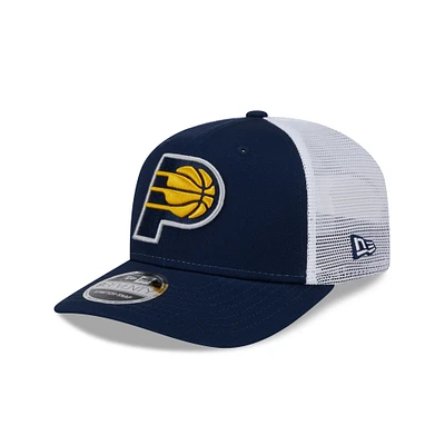 Men's New Era Navy/White Indiana Pacers 9SEVENTY Stretch-Snap Trucker Hat
