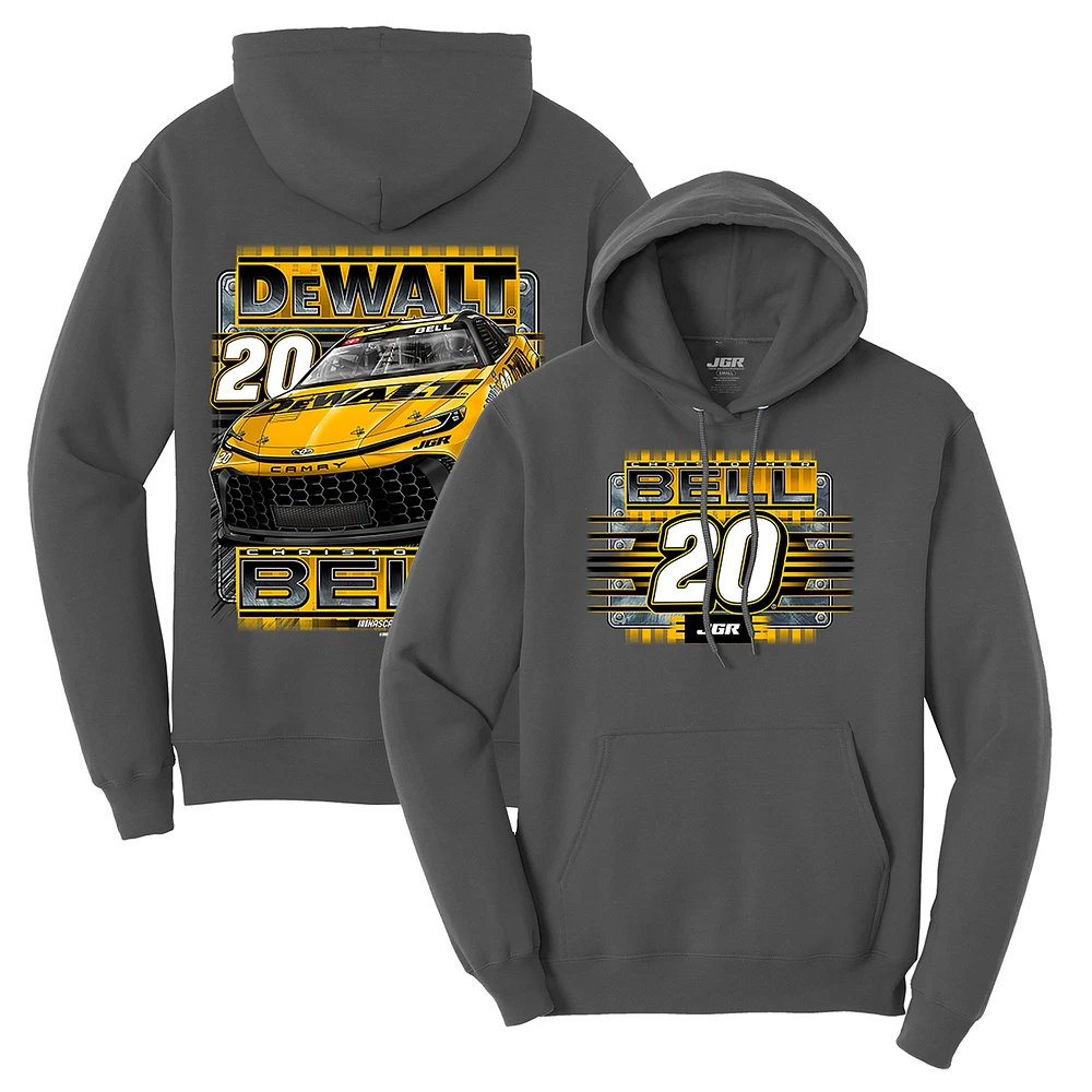 Men's Joe Gibbs Racing Team Collection Charcoal Christopher Bell DEWALT Pullover Hoodie