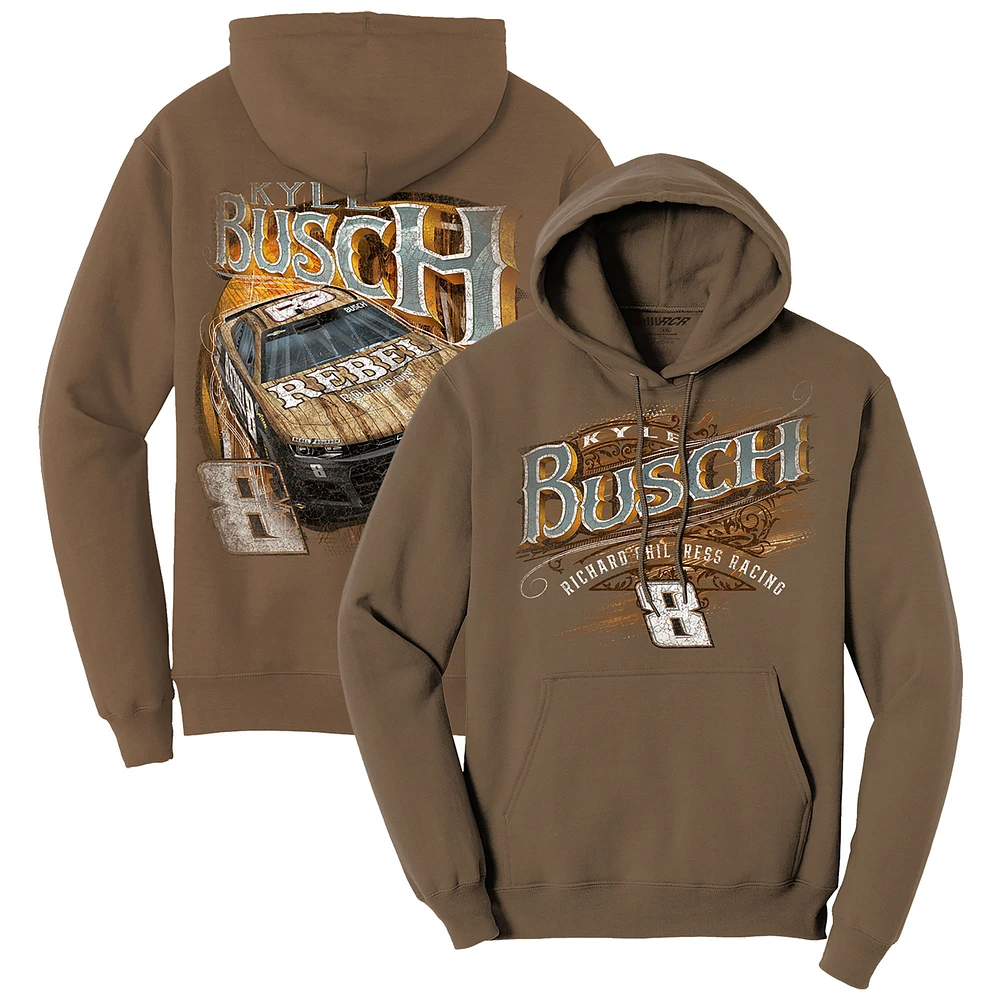 Men's Richard Childress Racing Team Collection Brown Kyle Busch Rebel Bourbon Pullover Hoodie