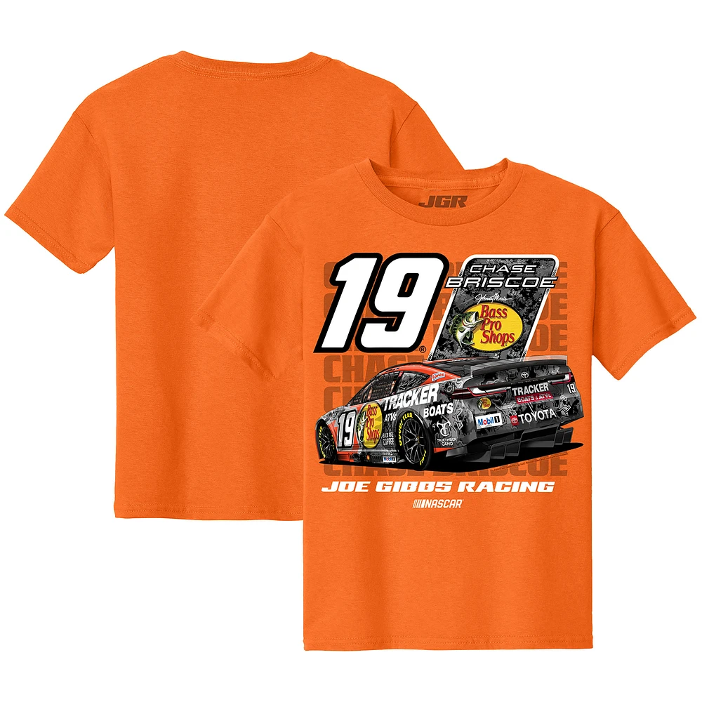 Youth Joe Gibbs Racing Team Collection Orange Chase Briscoe Bass Pro Shops Car T-Shirt