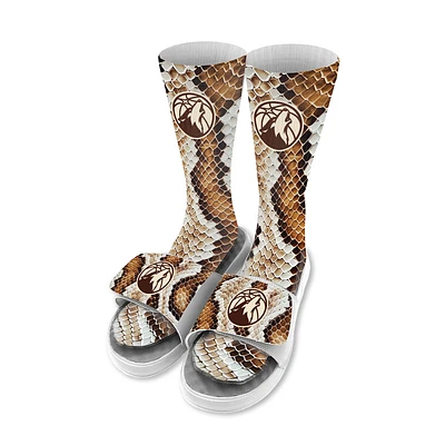 Unisex ISlide  Minnesota Timberwolves Year Of The Snake Socks and Slide Sandals Bundle