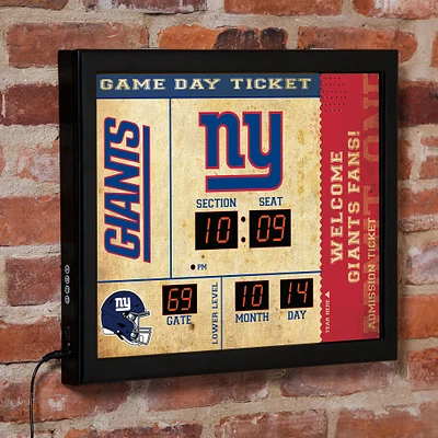 New York Giants 15" x 19" Bluetooth Scoreboard Wall Clock