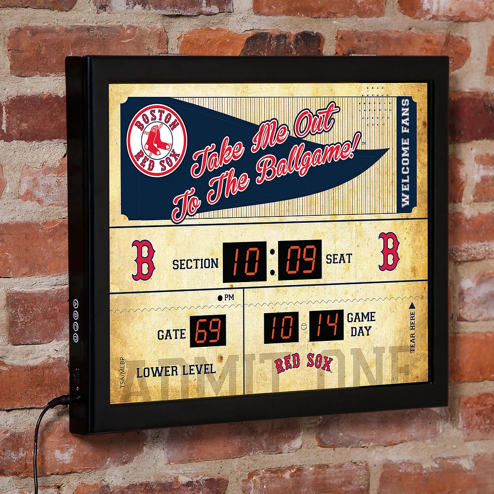 Boston Red Sox 15" x 19" Bluetooth Scoreboard Wall Clock