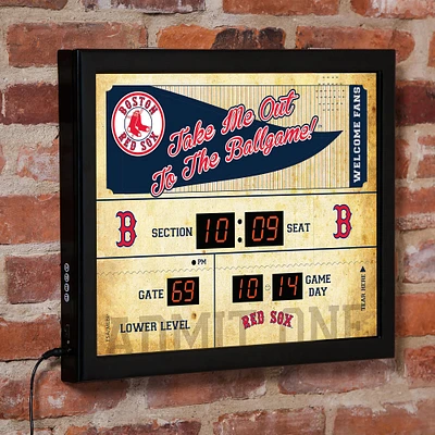 Boston Red Sox 15" x 19" Bluetooth Scoreboard Wall Clock