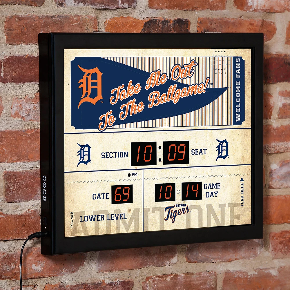 Detroit Tigers 15" x 19" Bluetooth Scoreboard Wall Clock