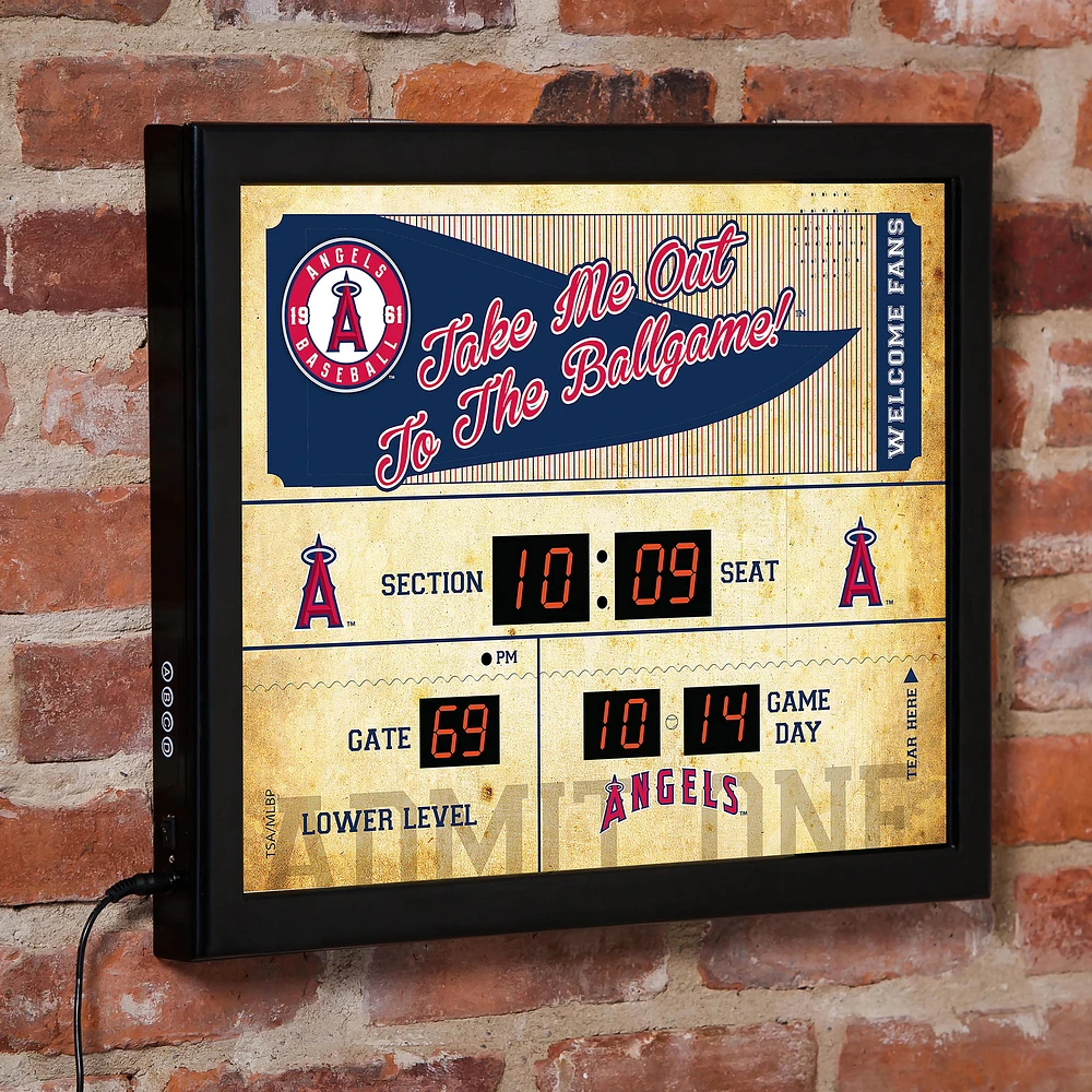 Los Angeles Angels 15" x 19" Bluetooth Scoreboard Wall Clock