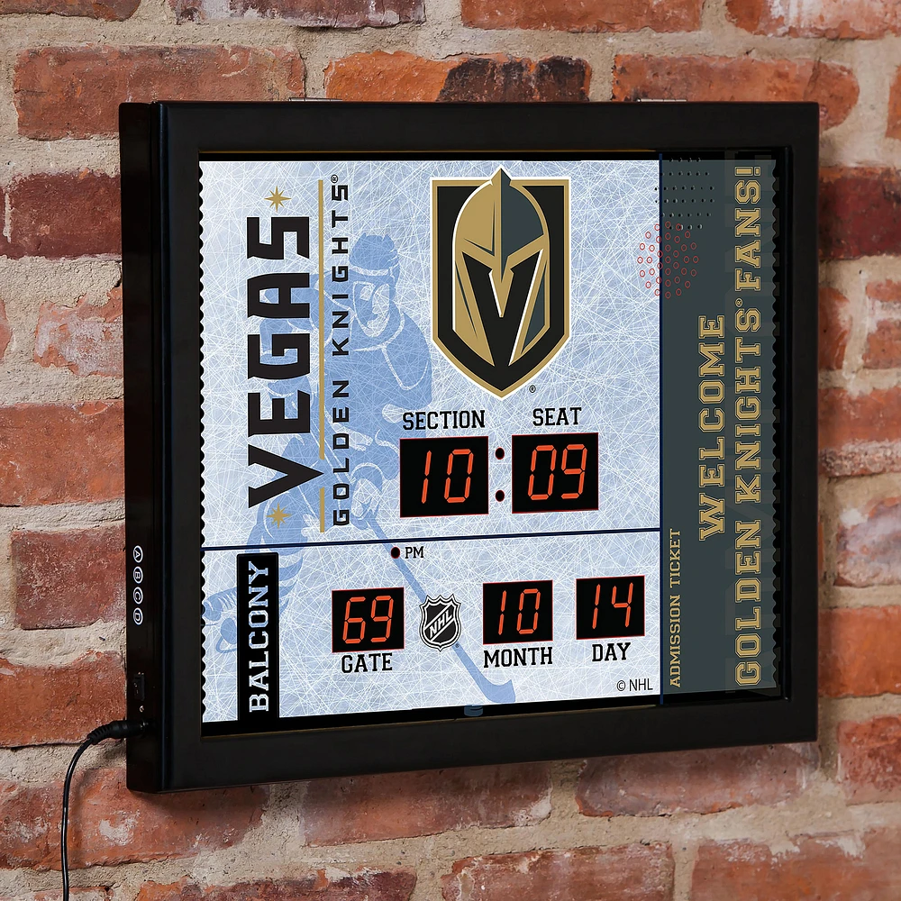 Vegas Golden Knights 15" x 19" Bluetooth Scoreboard Wall Clock
