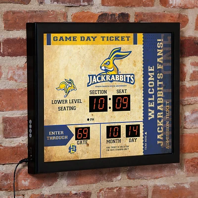 South Dakota State Jackrabbits 15" x 19" Bluetooth Scoreboard Wall Clock