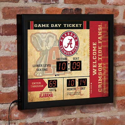 Alabama Crimson Tide 15" x 19" Bluetooth Scoreboard Wall Clock