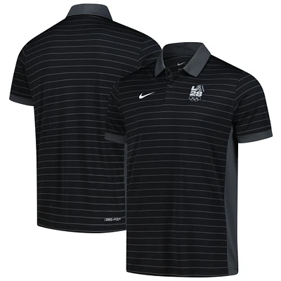 Men's Nike Black LA28 Summer Olympics Performance Victory Stripe Polo