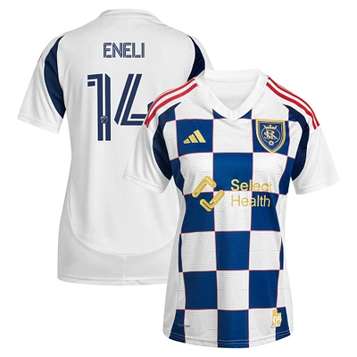 Women's adidas Emeka Eneli White Real Salt Lake 2025 Grid City Replica Player Jersey