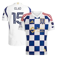 Men's adidas Justen Glad White Real Salt Lake 2025 Grid City Authentic Player Jersey