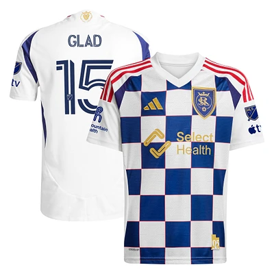 Men's adidas Justen Glad White Real Salt Lake 2025 Grid City Authentic Player Jersey