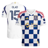 Men's adidas Justen Glad White Real Salt Lake 2025 Grid City Authentic Player Jersey