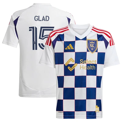Men's adidas Justen Glad White Real Salt Lake 2025 Grid City Replica Player Jersey