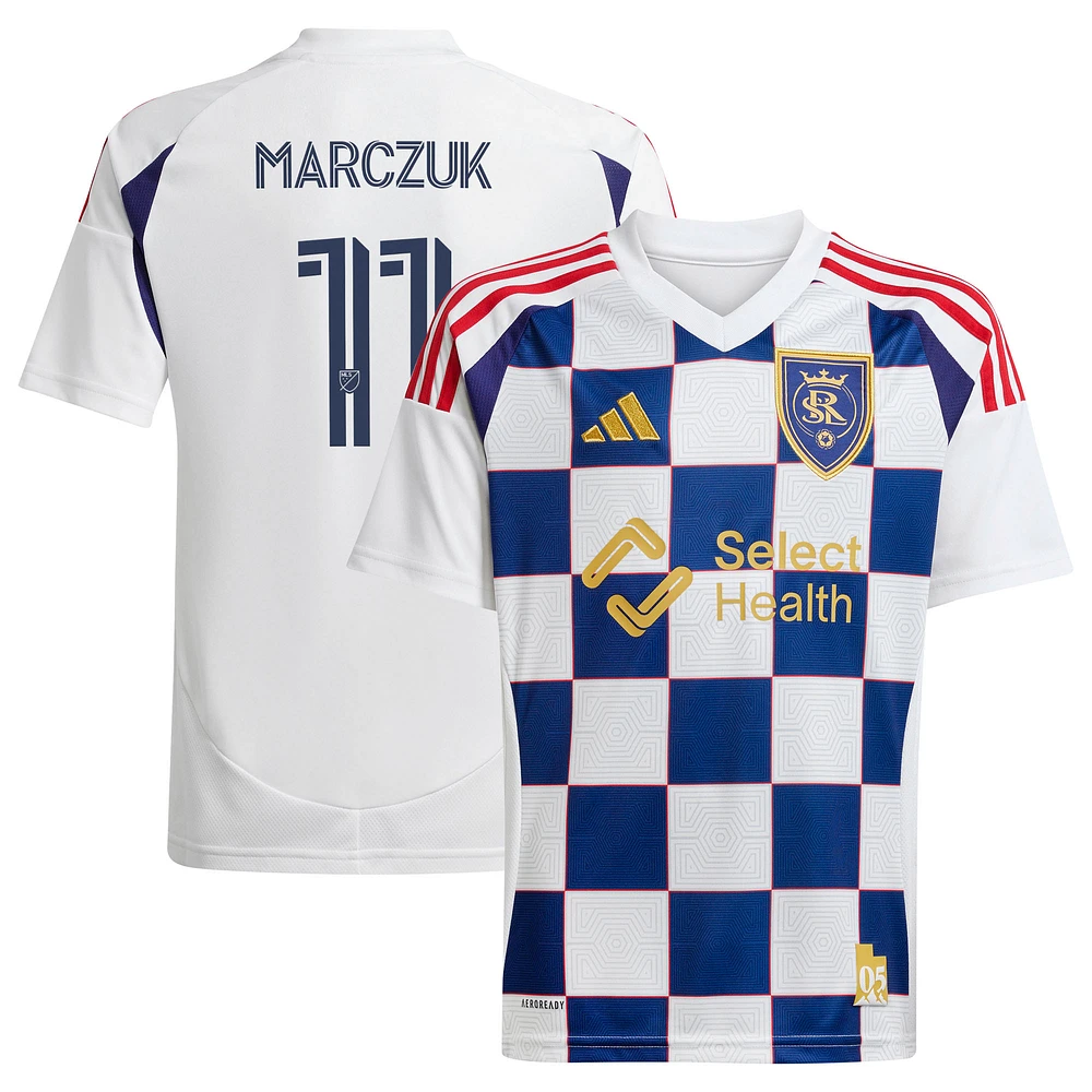 Men's adidas Dominik Marczuk White Real Salt Lake 2025 Grid City Replica Player Jersey